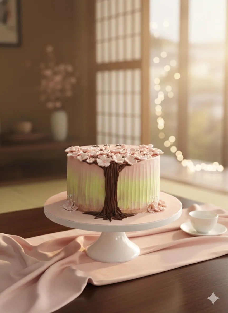 Gâteau mariage cerisier japonais