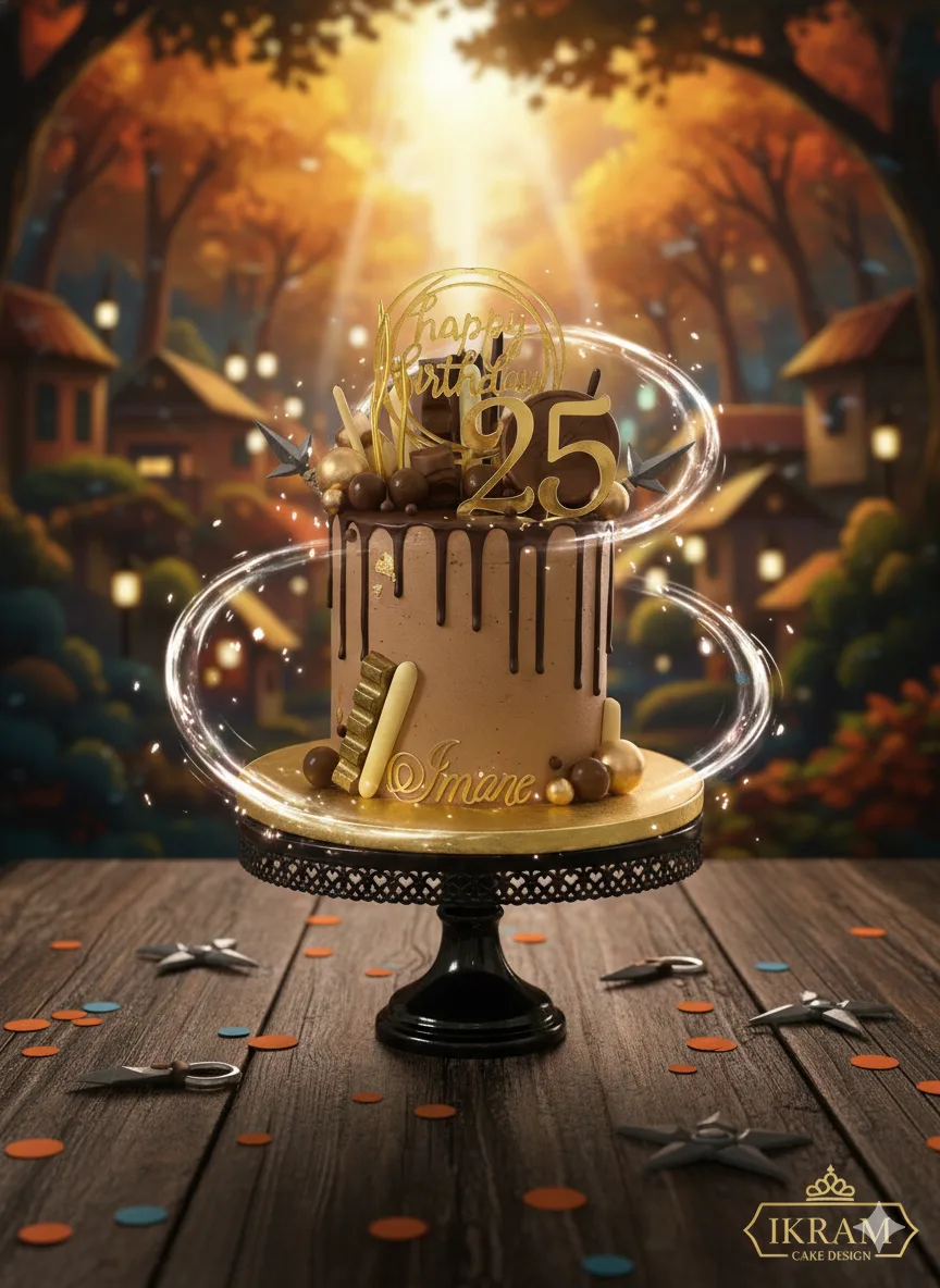 Gâteau 25 ans anniversaire chocolat magique