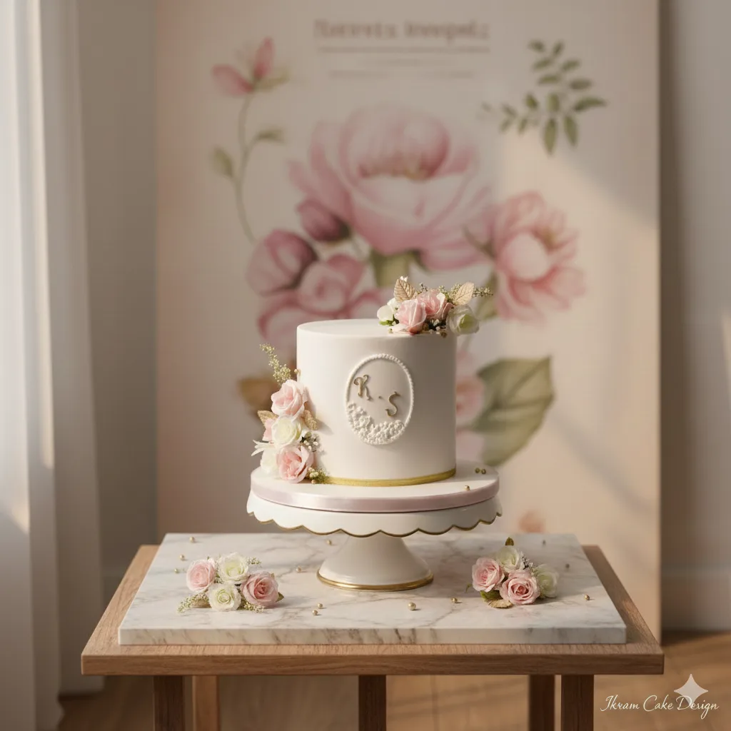 Wedding cake initiales personnalisé