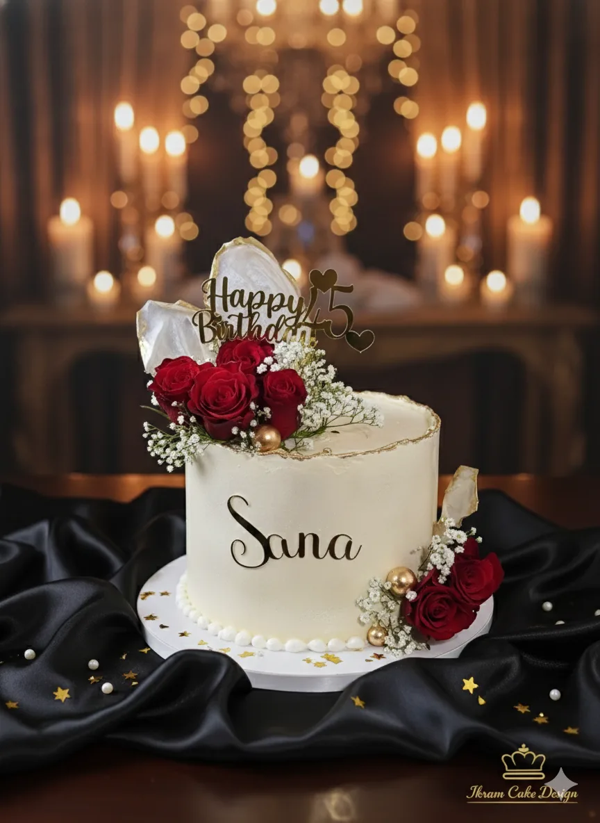 Wedding cake roses rouges dorées Bruxelles